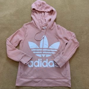 Adidas rose pink hooded sweatshirt